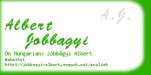 albert jobbagyi business card